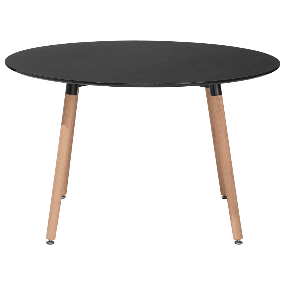 Beliani Jedálenský stôl z kaučuku 120 cm čierny BOVIO
